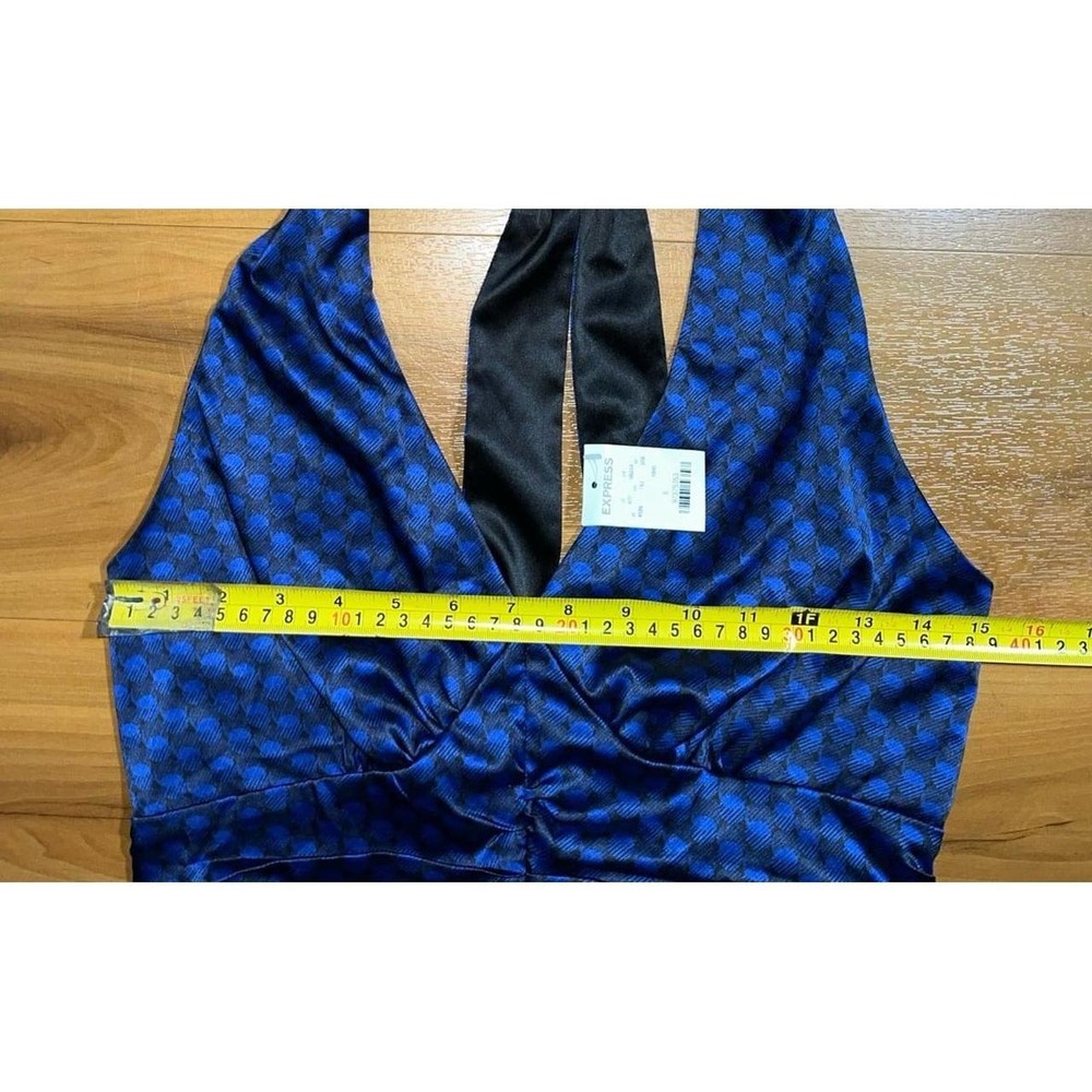 Womens NWT Express Design Studios Ruched Eyelet Sleeveless Halter Top - Picture 3 of 5